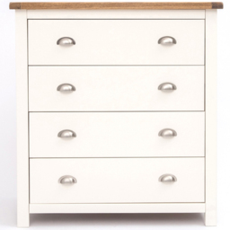 Lovere 4 Drawer Off White Chest of Drawers with Chrome Cup Handles - Wilko - thumbnail 3