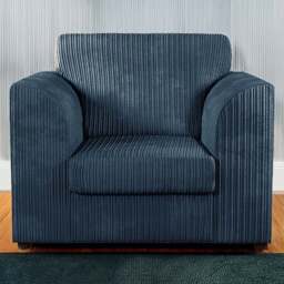 Luxor Single Seater Navy Blue Jumbo Cord Armchair - Wilko - thumbnail 1