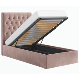 Flair Milan Single Pink Velvet Ottoman Bed - Wilko - thumbnail 4