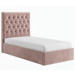 Flair Milan Single Pink Velvet Ottoman Bed - Wilko - thumbnail 3