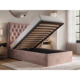 Flair Milan Single Pink Velvet Ottoman Bed - Wilko - thumbnail 5