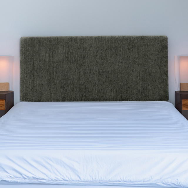 Bedmaster Valencia Double Charcoal Chenille Plain Headboard - Grey - Wilko - image 1
