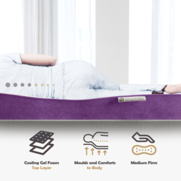DS Living Reve King Size Tanzanite Gel-Flex Memory Foam Mattress - Purple - Wilko - thumbnail 6
