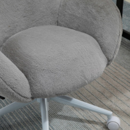 Portland Grey Fluffy Swivel Office Chair - Size: 67 x 64 x 75cm - Wilko - thumbnail 4