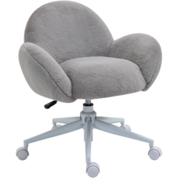 Portland Grey Fluffy Swivel Office Chair - Size: 67 x 64 x 75cm - Wilko - thumbnail 3