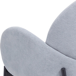Living and Home Set of 2 Grey Upholstered Teddy Fleece Dining Chair with Armrests - Cream - Wilko - thumbnail 6
