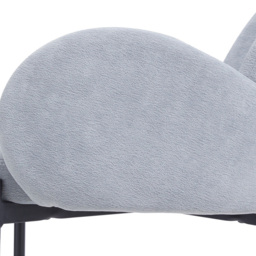 Living and Home Set of 2 Grey Upholstered Teddy Fleece Dining Chair with Armrests - Cream - Wilko - thumbnail 4