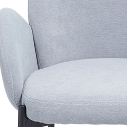 Living and Home Set of 2 Grey Upholstered Teddy Fleece Dining Chair with Armrests - Cream - Wilko - thumbnail 5
