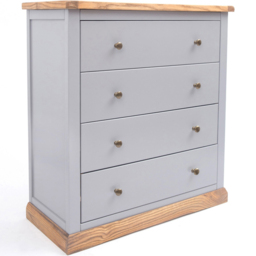 Bicarri 4 Drawer Dark Grey Chest of Drawers with Brass Knobs - Wilko - thumbnail 4
