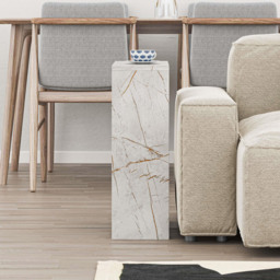 Decortie Simpi Single Shelf Gold Marble Effect Modern Side Table - Size: 60 x 55 x 20cm - Grey - Wilko - thumbnail 4