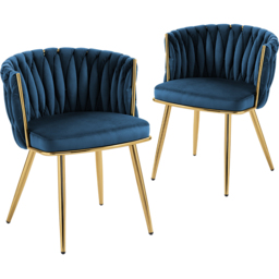 Portland Set of 2 Dark Blue Upholstered Dining Chair - Wilko - thumbnail 3