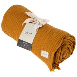 Yard Lark Cumin Muslin Cotton Throw 130 x 180cm - Size: 180 x 130cm - Brown - Yard Living - Wilko - thumbnail 4
