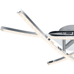 Cosylyte Samford 3 Light Beaded Chrome LED Flush Ceiling Light - Size: 68.5 x 21 x 13cm - Silver - Wilko - thumbnail 5