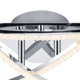 Cosylyte Samford 3 Light Beaded Chrome LED Flush Ceiling Light - Size: 68.5 x 21 x 13cm - Silver - Wilko - thumbnail 6
