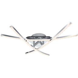 Cosylyte Samford 3 Light Beaded Chrome LED Flush Ceiling Light - Size: 68.5 x 21 x 13cm - Silver - Wilko - thumbnail 4