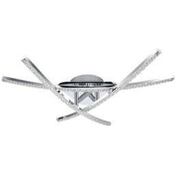 Cosylyte Samford 3 Light Beaded Chrome LED Flush Ceiling Light - Size: 68.5 x 21 x 13cm - Silver - Wilko - thumbnail 1