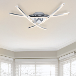 Cosylyte Samford 3 Light Beaded Chrome LED Flush Ceiling Light - Size: 68.5 x 21 x 13cm - Silver - Wilko - thumbnail 3