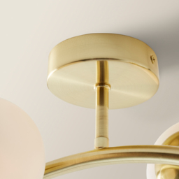 ValueLights Jas Gold 4 Way Opal White Frosted Glass Globe Shade LED Ceiling Light - Size: 20 x 22 x 48cm - Wilko - thumbnail 4