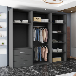 Sliding Wardrobes 4U Etna 3 Door Grey Full Mirrored Wardrobe 250cm - Wilko - thumbnail 3
