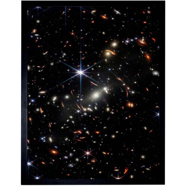 Artery8 NASA James Space Telescope Deep Field Stars Galaxies Image Framed Wall Art Print 30 x 41cm - Size: 43.3 x 33.3 x 1.5cm - Black - Wilko - image 1