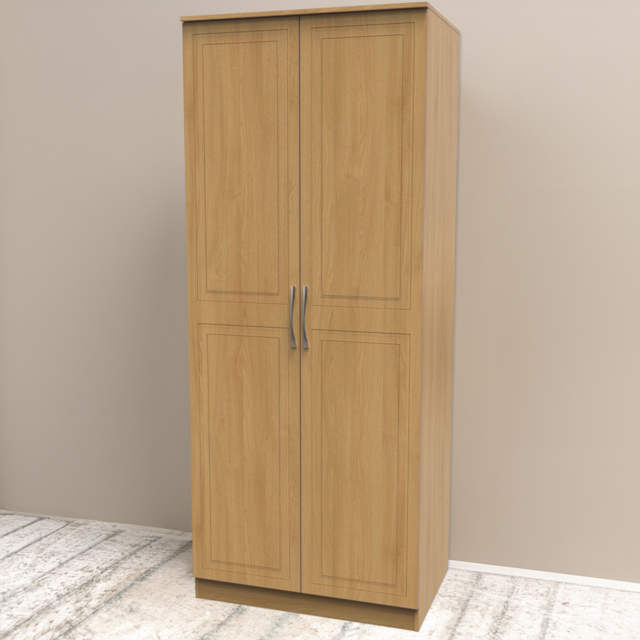 Crowndale Dorset 2 Door Modern Oak Wardrobe Ready Assembled - Wood - Wilko - image 1