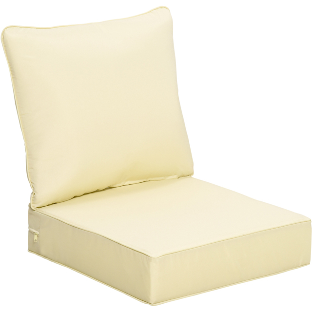 Outsunny Cream Seat and Back Garden Chair Cushion Set - Size: 61 x 61cm - Wilko - image 1