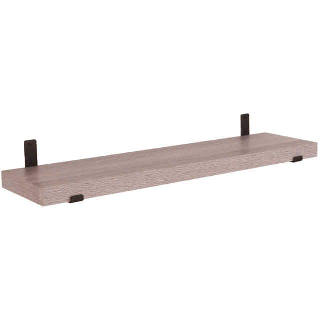 Core Products Jackson Grey Oak Effect Chunky Shelf with Sit On Brackets 60cm - Size: 20 x 60 x 3.8cm - Wilko - image 1