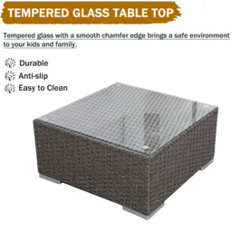 Furniture One 3 Seater Grey Rattan L Shape Corner Sofa Set - Wilko - thumbnail 7