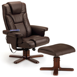 Julian Bowen Malmo Brown Massage and Heat Recliner Chair with Footstool - Size: Single - Wilko - thumbnail 3