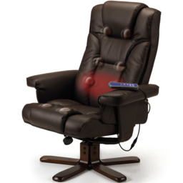 Julian Bowen Malmo Brown Massage and Heat Recliner Chair with Footstool - Size: Single - Wilko - thumbnail 4