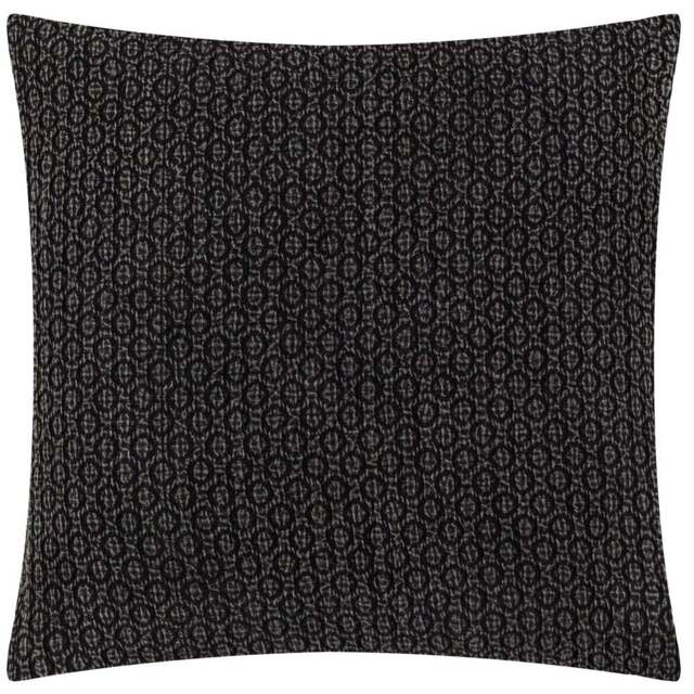 Yard Tryfan Textured Black Cotton Polyester Filled Cushion - Wilko - image 1