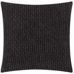 Yard Tryfan Textured Black Cotton Polyester Filled Cushion - Wilko - thumbnail 1