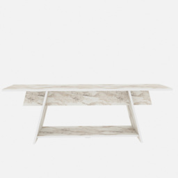 Decorotika Lanca Single Shelf White Marble Effect TV Unit - Size: 50 x 150 x 35cm - Cream - Wilko - thumbnail 7