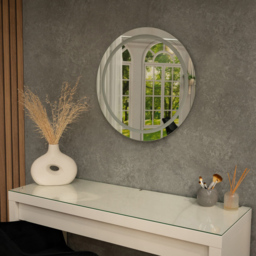ValueLights Round Inset LED Bathroom Mirror with Touch Control - Size: 60 x 2.6 x 60cm - Silver - Wilko - thumbnail 5