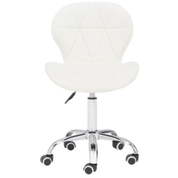 Premier Housewares White Velvet Quilted Home Office Chair - Size: 49 x 55 x 98cm - Multi - Interiors by Premier - Wilko - thumbnail 4