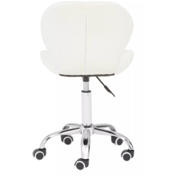 Premier Housewares White Velvet Quilted Home Office Chair - Size: 49 x 55 x 98cm - Multi - Interiors by Premier - Wilko - thumbnail 6