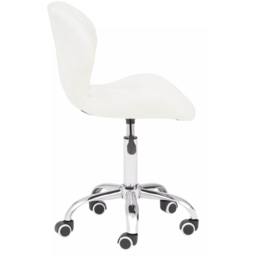 Premier Housewares White Velvet Quilted Home Office Chair - Size: 49 x 55 x 98cm - Multi - Interiors by Premier - Wilko - thumbnail 5