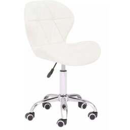 Premier Housewares White Velvet Quilted Home Office Chair - Size: 49 x 55 x 98cm - Multi - Interiors by Premier - Wilko - thumbnail 3