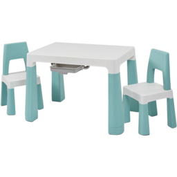 Liberty House Toys Blue and White Kids Height Adjustable Table and Chairs - Size: 49-54 x 50 x 78cm - Wilko - thumbnail 3