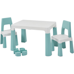 Liberty House Toys Blue and White Kids Height Adjustable Table and Chairs - Size: 49-54 x 50 x 78cm - Wilko - thumbnail 4