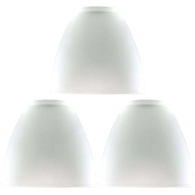 ValueLights White Glass Dome Shaped Lamp Shade 3 Pack - Size: 9.5 x 11 x 11cm - Wilko - image 1
