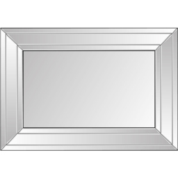 Langley Modern Double Edge Bevelled All Glass Wall Mirror 100 x 70cm - Black - MirrorOutlet - Wilko - thumbnail 4