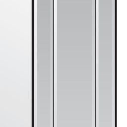 Langley Modern Double Edge Bevelled All Glass Wall Mirror 100 x 70cm - Black - MirrorOutlet - Wilko - thumbnail 6