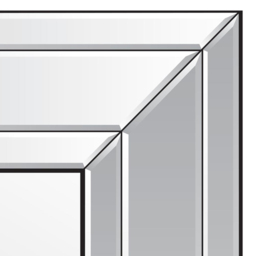 Langley Modern Double Edge Bevelled All Glass Wall Mirror 100 x 70cm - Black - MirrorOutlet - Wilko - thumbnail 5