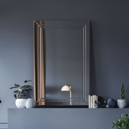 Langley Modern Double Edge Bevelled All Glass Wall Mirror 100 x 70cm - Black - MirrorOutlet - Wilko - thumbnail 3