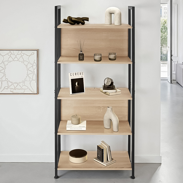 tectake Westport 5 Shelf Oak Sonoma Shelving Unit - Brown - Wilko - image 1