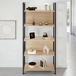 tectake Westport 5 Shelf Oak Sonoma Shelving Unit - Brown - Wilko - thumbnail 1