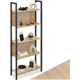 tectake Westport 5 Shelf Oak Sonoma Shelving Unit - Brown - Wilko - thumbnail 3