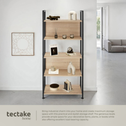 tectake Westport 5 Shelf Oak Sonoma Shelving Unit - Brown - Wilko - thumbnail 5