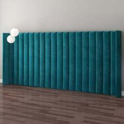 Aspire Furniture Grandeur Emerald Plush Velvet Wing Headboard - Size: Emperor - Green - Aspire Beds - Wilko